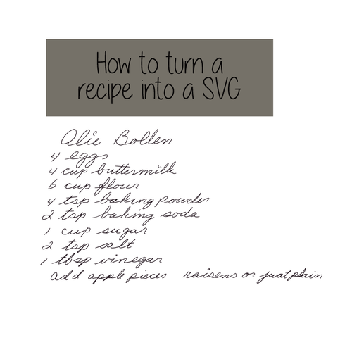 How to Turn a Recipe into a SVG