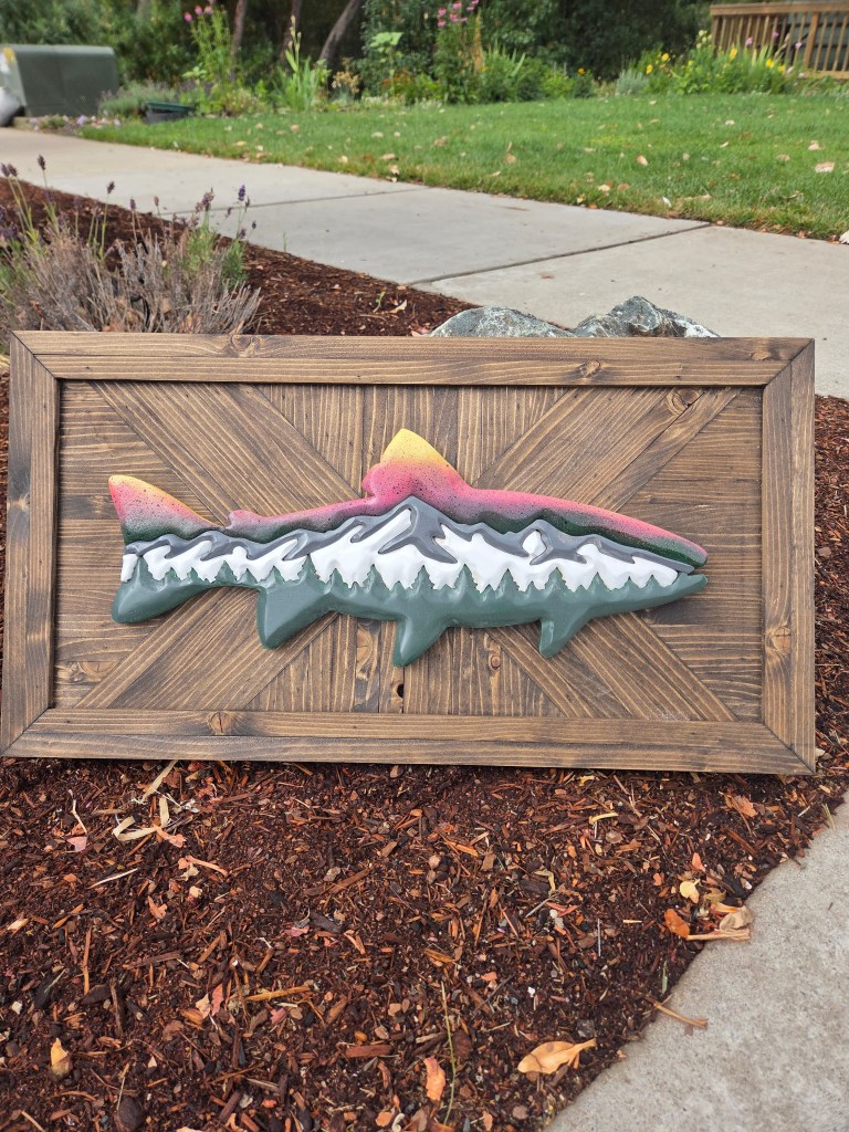 Mountain Trout Wood Sign