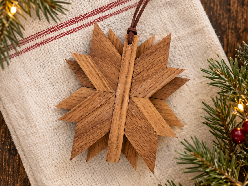 Oak Wood Star Ornament- PRE ORDER