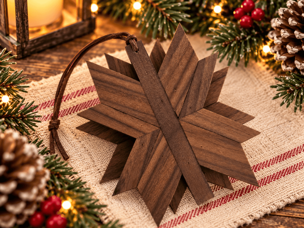 Walnut Wood Star Ornament- PRE ORDER